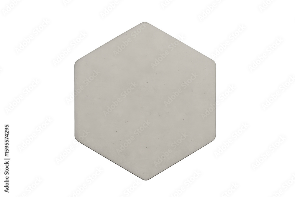 Poster concrete hexagon shape with transparent background, ideal for architectural visualization or graphic
