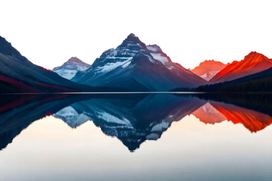 Serene Mountain Reflection Capturing Nature's Majesty in Still Water, showcasing the beauty of mountains reflected in a tranquil lake.