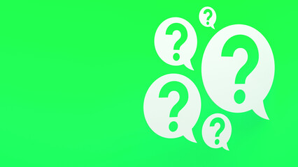 Speech Bubble with Question Mark and Copy Space