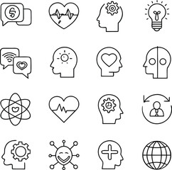 Collection of Outline Icons Representing Concepts symbol