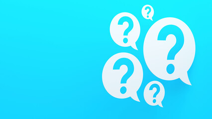 Speech Bubble with Question Mark and Copy Space