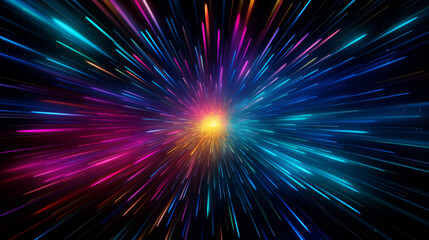 Fototapeta premium Colorful Energy Burst with Glowing Light Rays