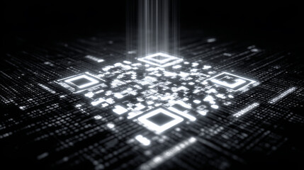 Futuristic QR Code Background