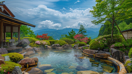 Luxury Onsen Retreat in Spring Garden