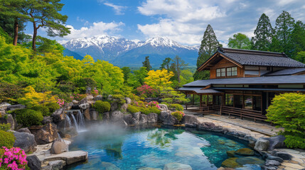Luxury Onsen Retreat in Spring Garden