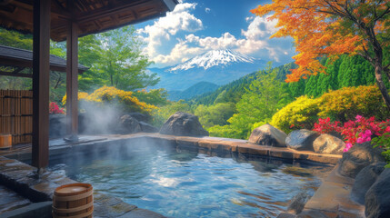 Onsen with Peaceful Garden