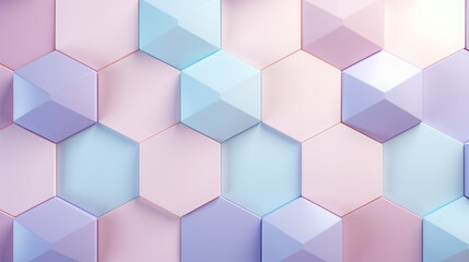 Soft 3D Hexagons in Gradient Pastel Style