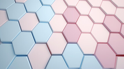 3D Hexagon Pattern with Pastel Colors