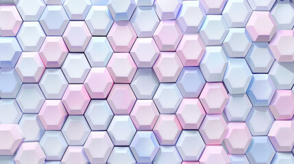 3D Hexagon Pattern with Pastel Colors