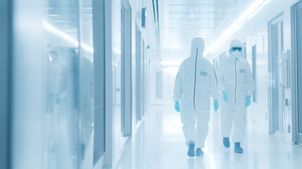Healthcare Workers in Full PPE in Laboratory
