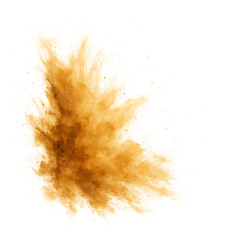Explosion of golden powder with transparent background for design element and special effects