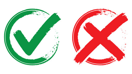 Green Check & Red Cross Icons for Approval and Rejection