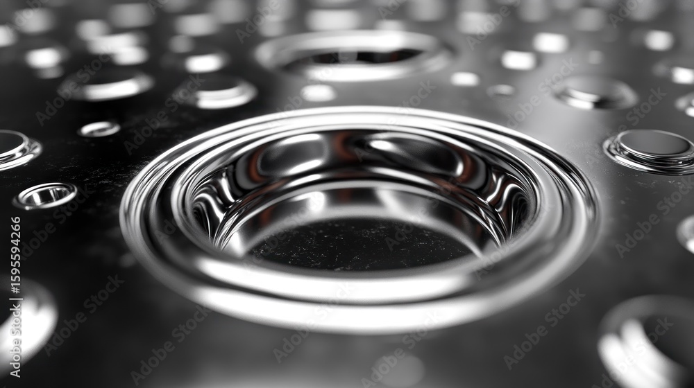 Poster abstract metallic surface: chrome texture and design