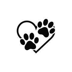 Black animal footprint symbol design