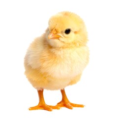 Obraz premium Adorable little chick against white background