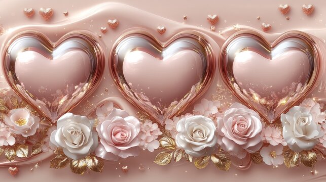 Elegant Rose and Heart Design: A Valentine's Day Masterpiece