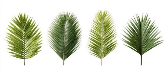 Four Green Palm Leaves
