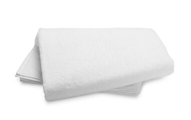 One folded terry towel isolated on white