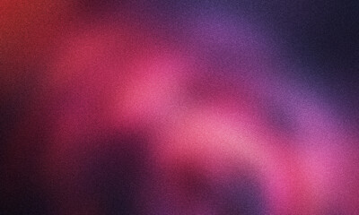 Photo of a vibrant abstract background with a grainy texture transitions from deep purple and blue to bright pink and red, creating a dynamic and energetic visual flow