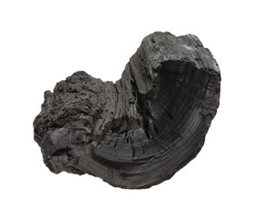 Piece of black coal isolated on white