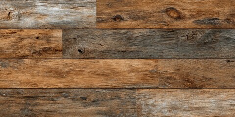 Fototapeta premium Rustic Reclaimed Wood Paneling: A Weathered, Textured Design