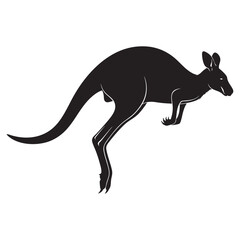A leaping Australian kangaroo showing its powerful hind legs