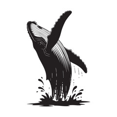 A spectacular breach of a humpback whale from the ocean © MAHEDI