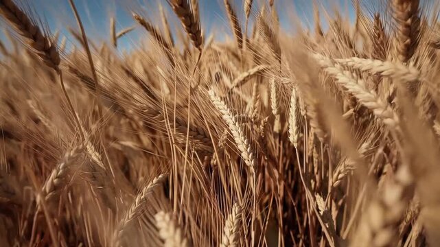 Stunning Sunset Over Mature Wheat Field Ready for Harvest Rustic Simplicity and Natures Majesty.