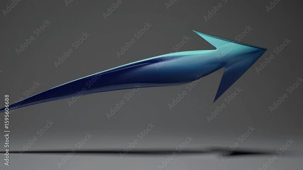 Aufkleber dynamic airflow arrow vibrant blue upward pointing arrow on gray backdrop, ideal for visualizing con