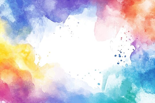 Abstract watercolor paint splatter frame - Powered by Adobe