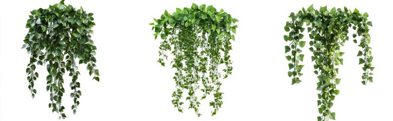 Three cascading, hanging plants