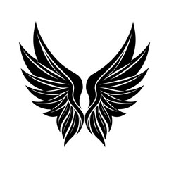 Obraz premium Abstract Black Wings Silhouette Vector Set