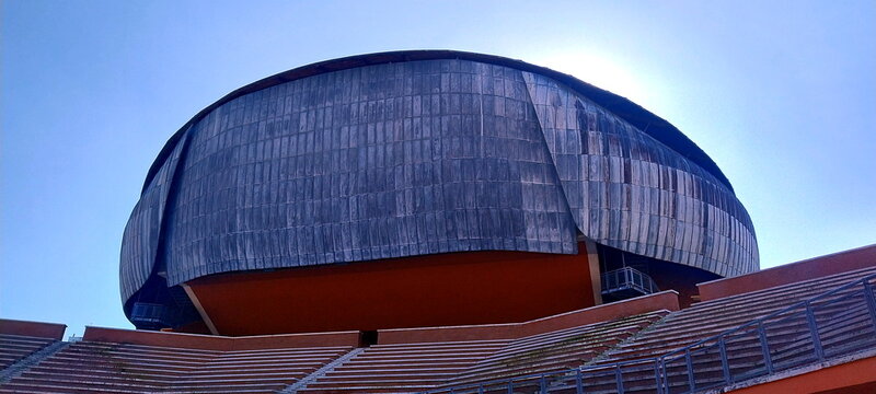 Detail of the structure of the Auditorium Parco della Musica in Rome, dedicated to Ennio Morricone