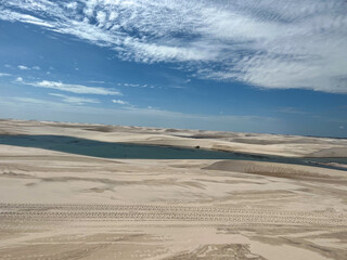 Brazil, Barreirinhas- 2023, May: lagoon and sand dunes in lençóis maranhenses