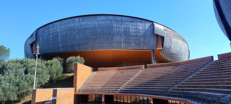 Detail of the structure of the Auditorium Parco della Musica in Rome, dedicated to Ennio Morricone