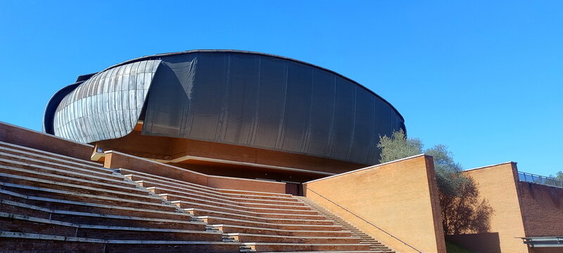 Detail of the structure of the Auditorium Parco della Musica in Rome, dedicated to Ennio Morricone