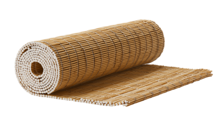 Rolled Bamboo Mat for Sushi Making or Table Setting Natural Texture