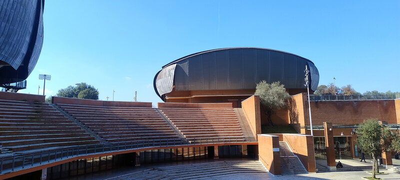 Auditorium Parco della Musica in Rome, dedicated to Ennio Morricone, designed by Renzo Piano