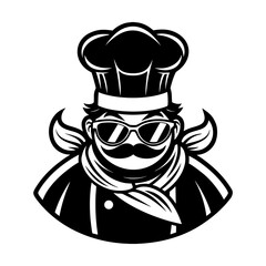 Fototapeta premium Cool Chef Mascot With Sunglasses And Chef Hat Vector
