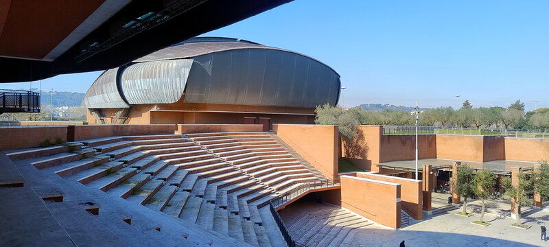 Auditorium Parco della Musica in Rome, dedicated to Ennio Morricone, designed by Renzo Piano
