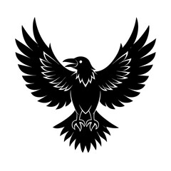 Obraz premium Crow Black Wings Silhouette Vector Set