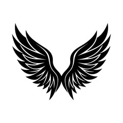 Fototapeta premium Decorative Black Wings Silhouette Vector Set