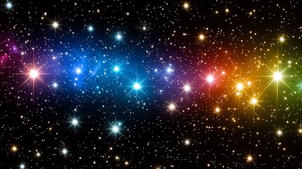 Colorful star field with vibrant hues.