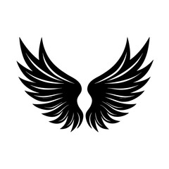 Obraz premium Dynamic Motion Black Wings Silhouette Vector Set