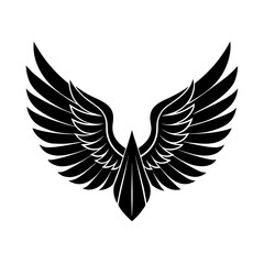 Obraz premium Eagle Black Wings Silhouette Vector Set