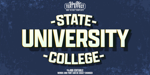 University editable text effect, customizable college and sport 3d font style