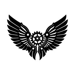 Obraz premium Mechanical Black Wings Silhouette Vector Set