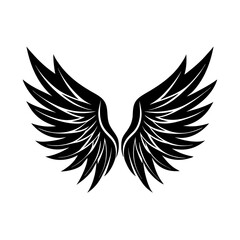 Obraz premium Radiant Black Wings Silhouette Vector Set