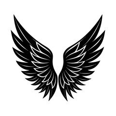 Obraz premium Realistic Black Wings Silhouette Vector Set