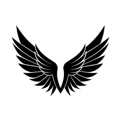 Obraz premium Sharp Edge Black Wings Silhouette Vector Set